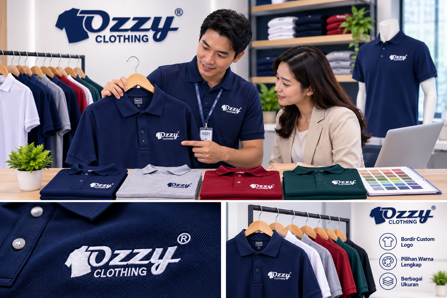 Kaos Polo Bordir Custom: Bikin Seragam Branding Bisnis, Komunitas & Event dengan Desain Custom