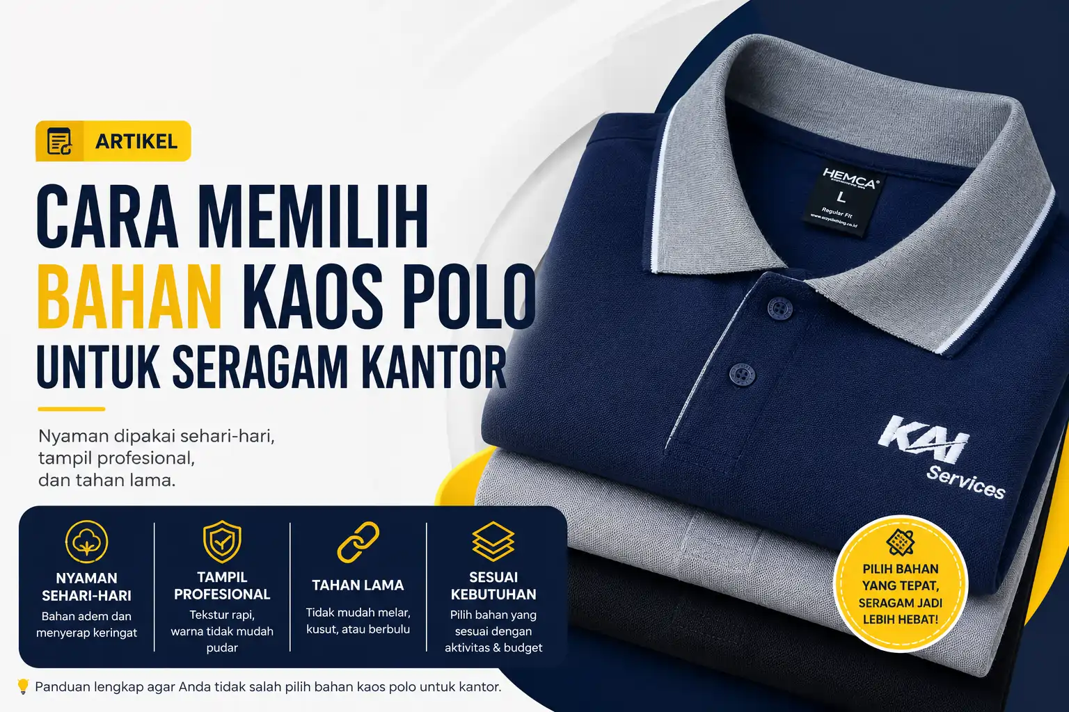 Cara Memilih Bahan Kaos Polo untuk Seragam Kantor