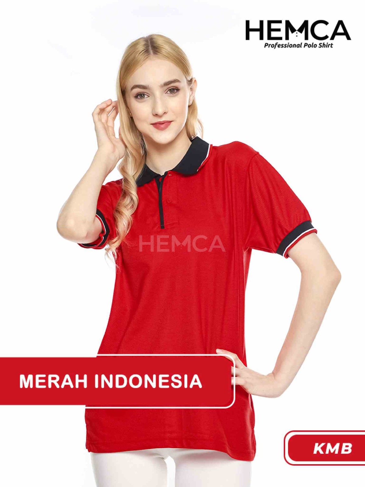 Polo Kombinasi Merah Indonesia