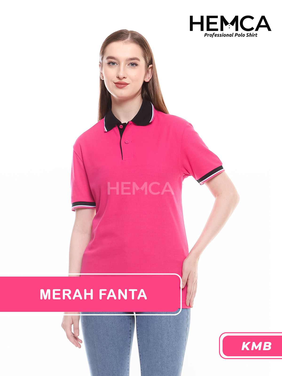 Polo Kombinasi Merah Fanta