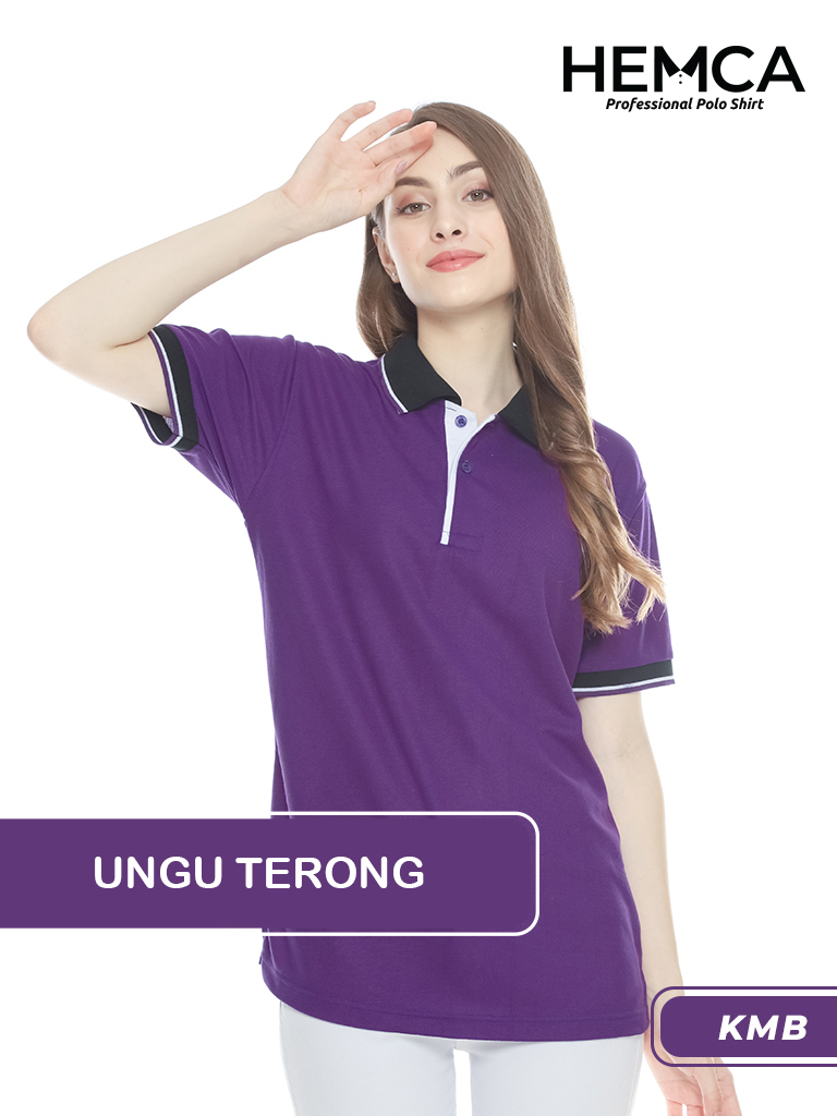 Polo Kombinasi Ungu Terong