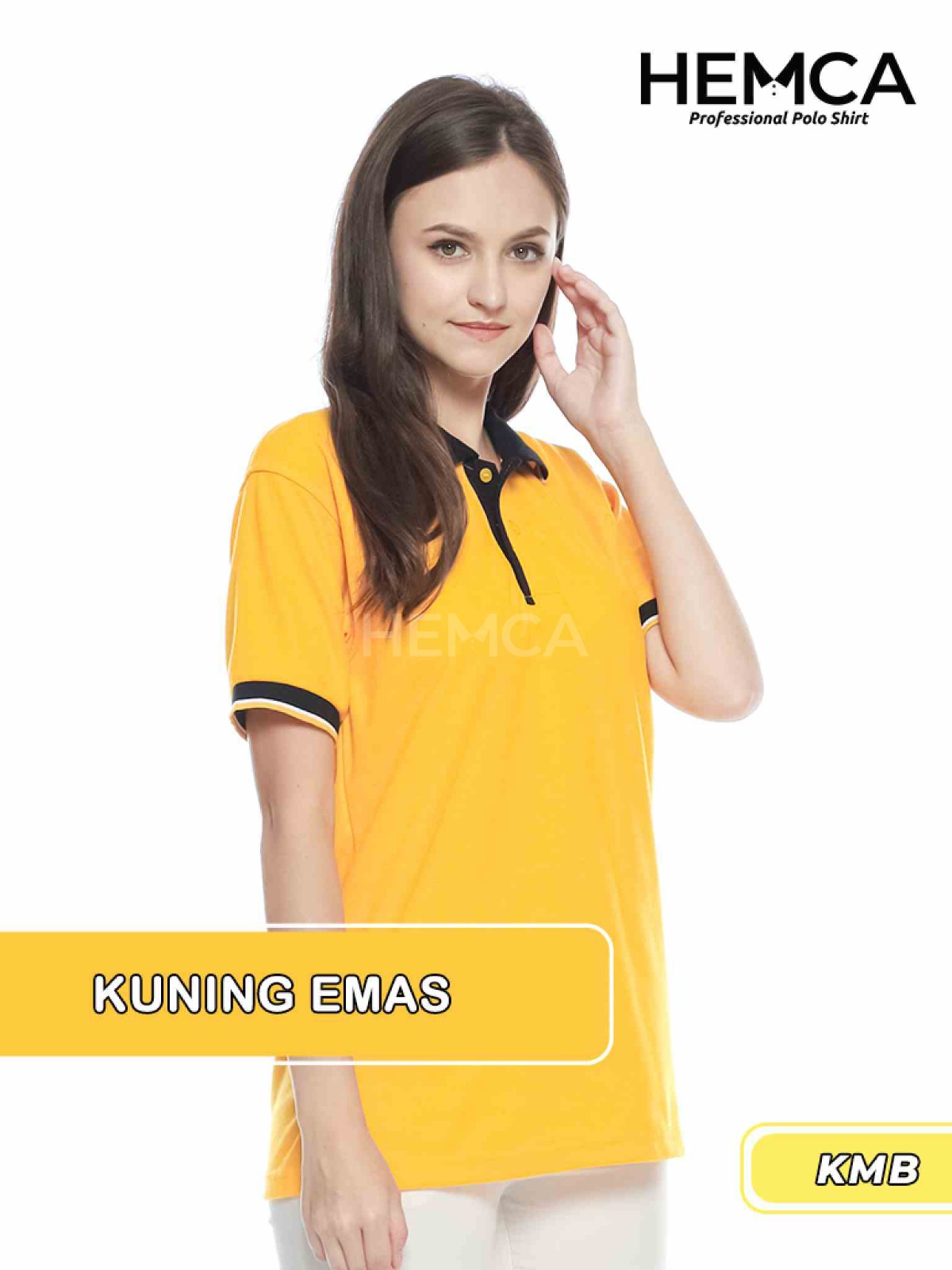 Polo Kombinasi Kuning Emas