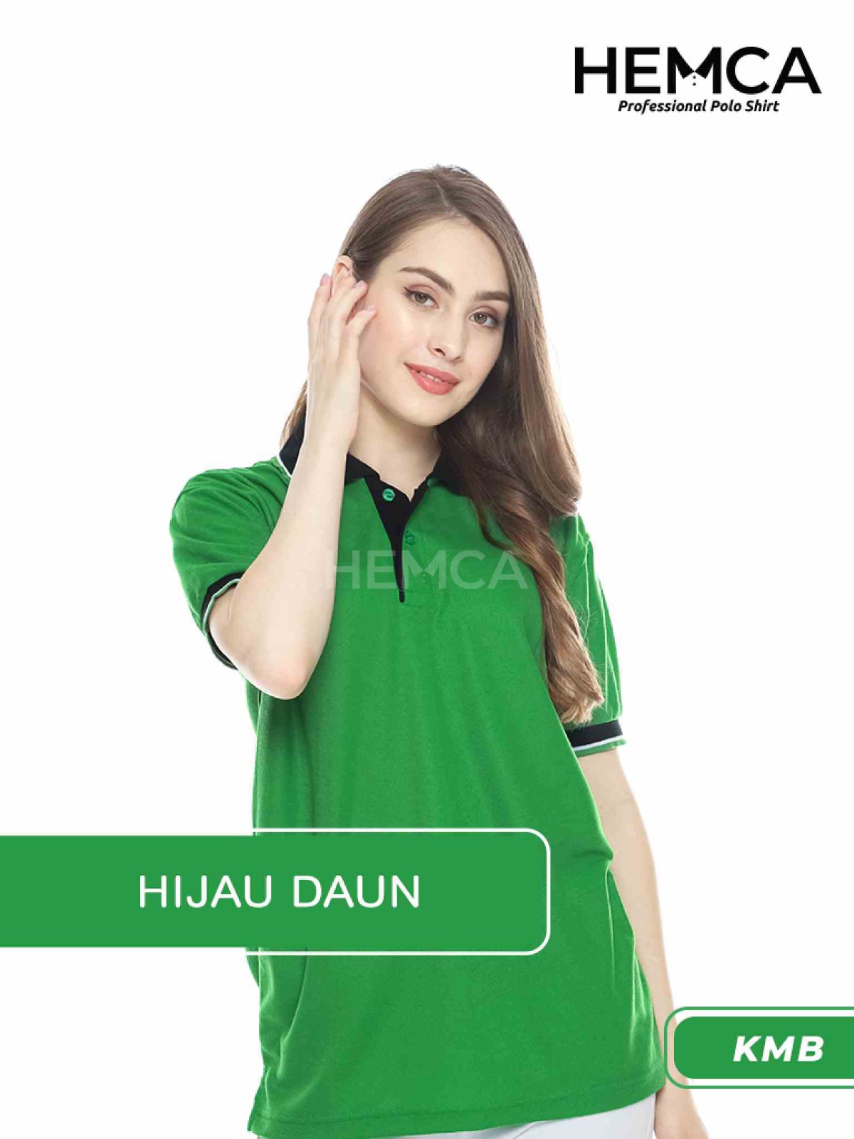 Polo Kombinasi Hijau Daun