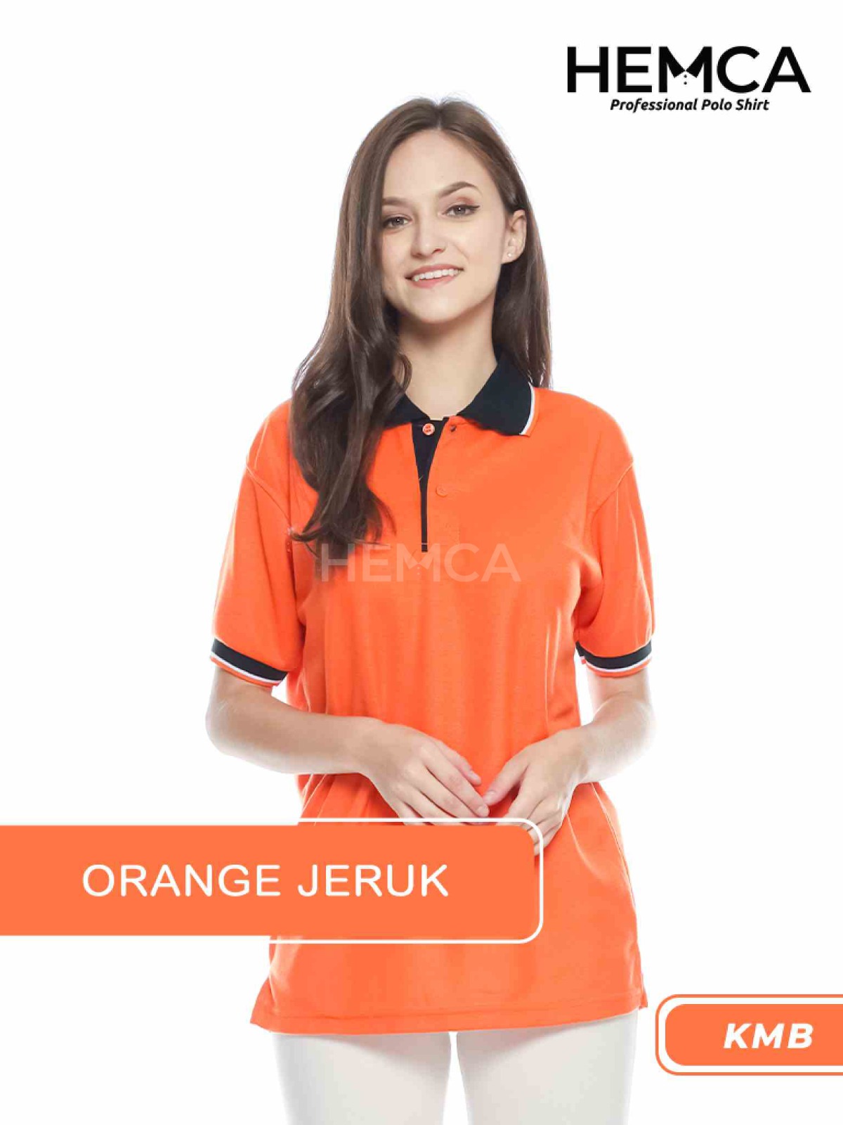 Polo Kombinasi Orange Jeruk