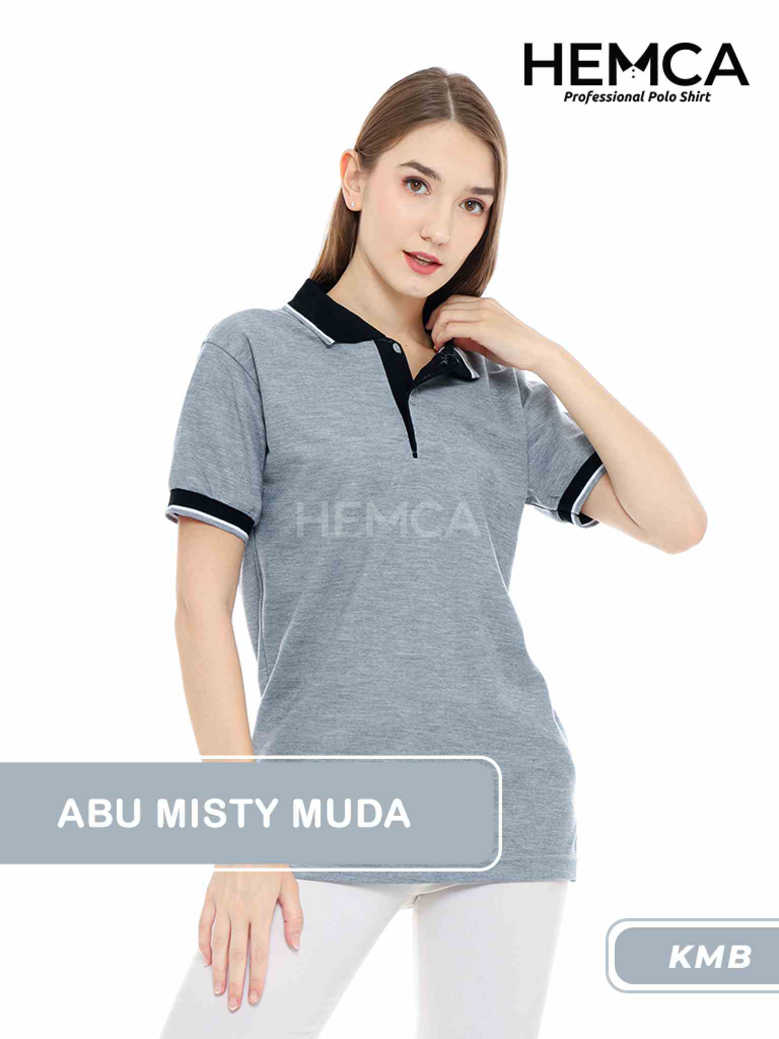 Polo Kombinasi Abu Misty Muda