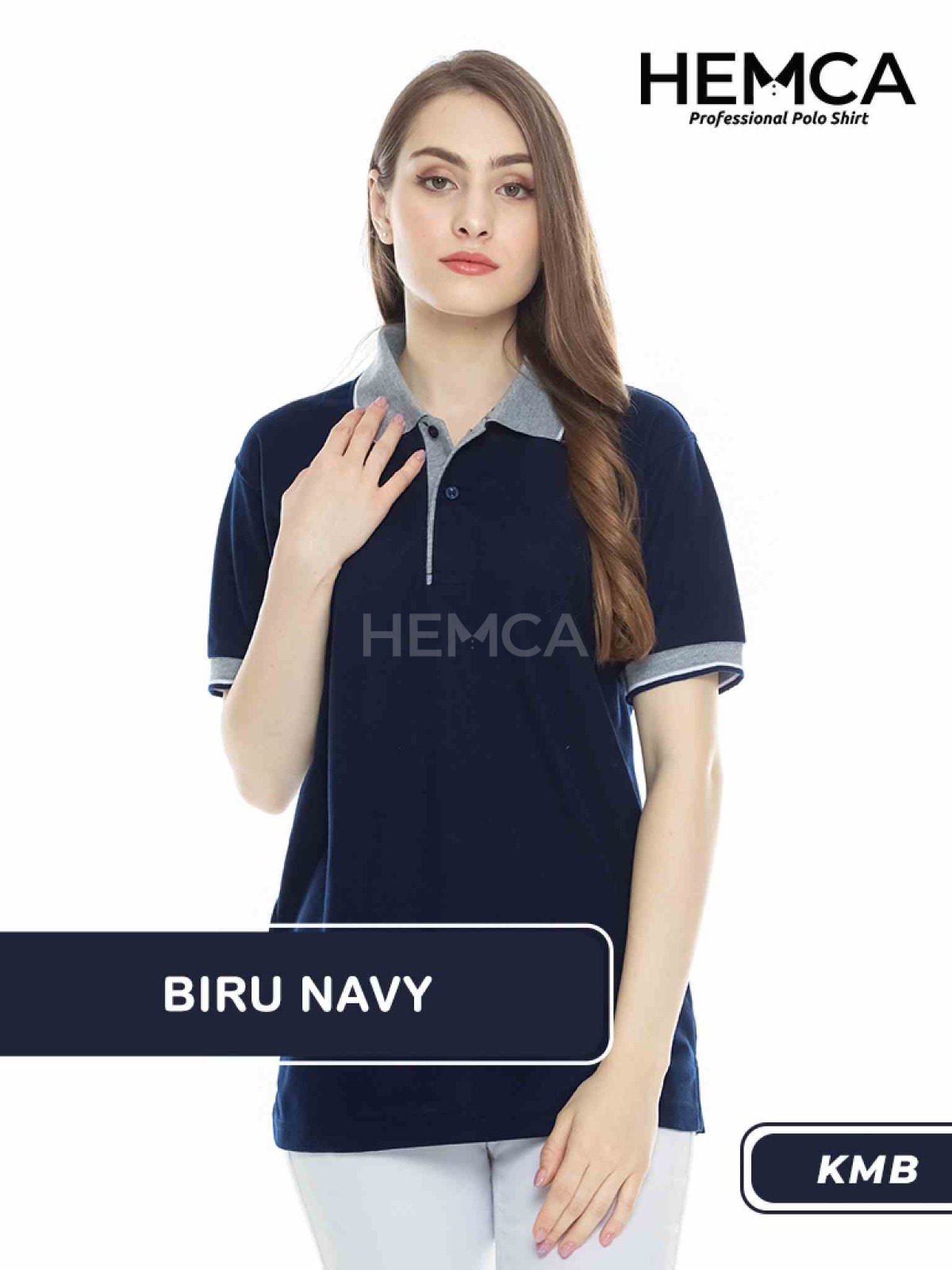 Polo Kombinasi Biru Navy