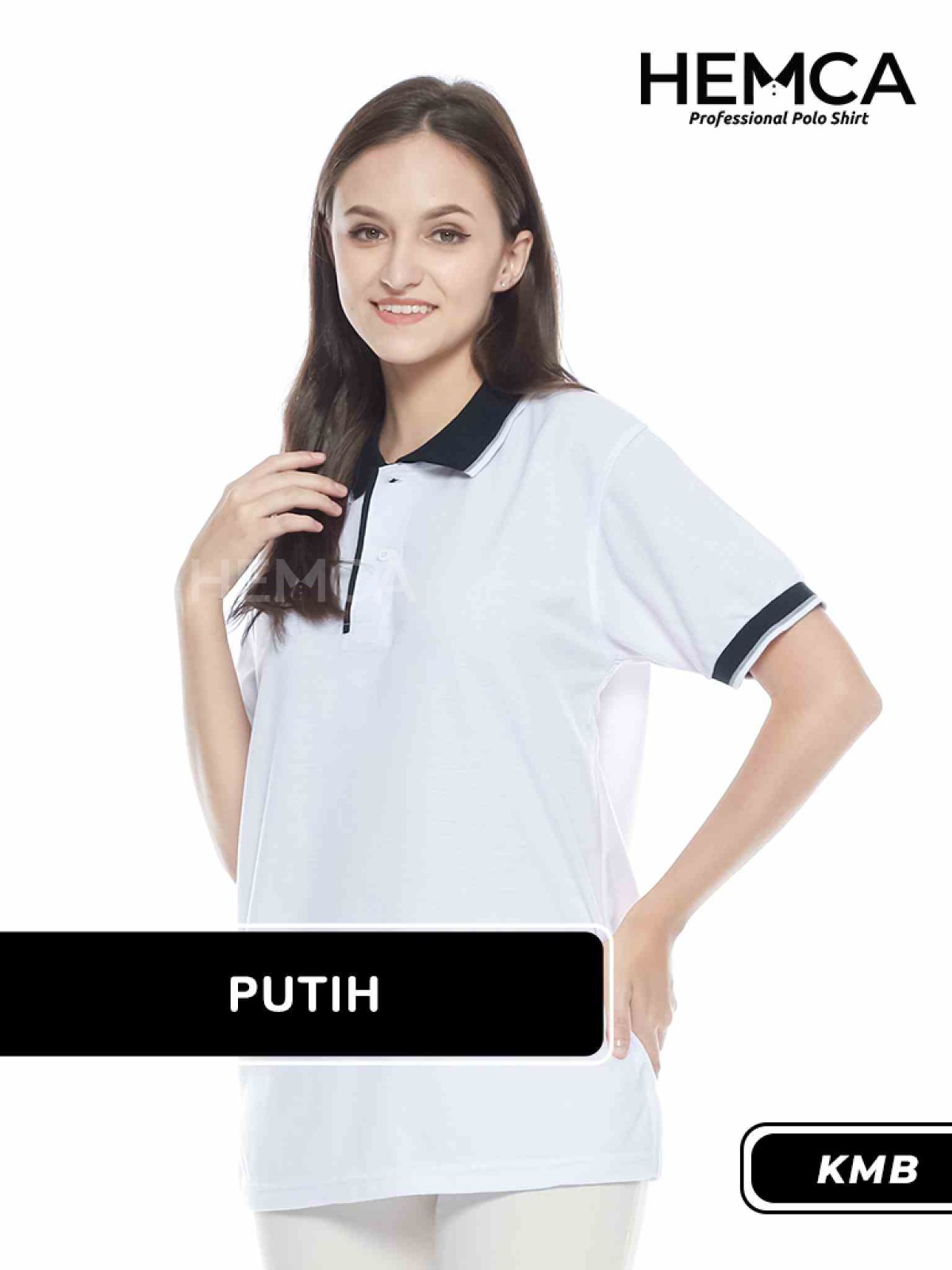 Polo Kombinasi Putih